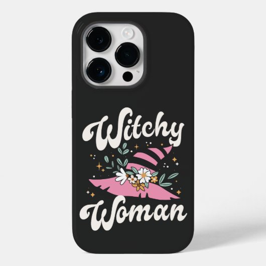 Witchy Vrouw Grappig Roze Heks Halloween Case-Mate iPhone Case (Achterkant)