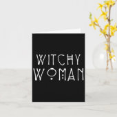 Witchy Vrouw Halloween Kostuum Kaart (Gele Bloem)