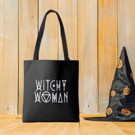 Witchy vrouw schattig zwart heks Halloween Draagtas
