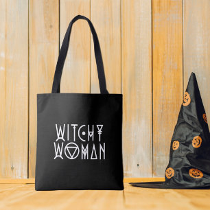 Witchy vrouw schattig zwart heks Halloween Draagtas