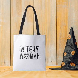 Witchy vrouw schattig zwart heks Halloween Draagtas