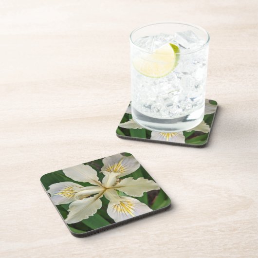 Witeindeloze Iris Bloom Floral Bier Onderzetter (Rechterzijde)