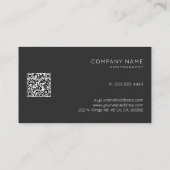 Witfotografie logo aangepaste moderne typografie visitekaartje (Achterkant)