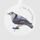 Witgebluste Nuthatch Ornament (voorkant)