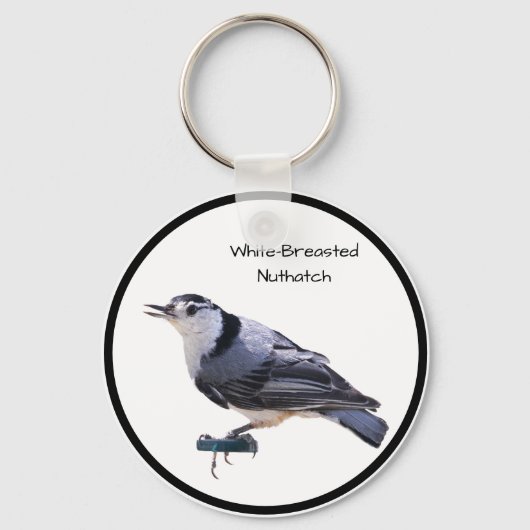 Witgebluste Nuthatch Sleutelhanger (Voorkant)