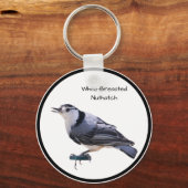Witgebluste Nuthatch Sleutelhanger (Voorkant)