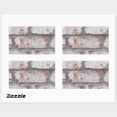 witgekalkte bakstenen muur rechthoekige sticker (Vel)