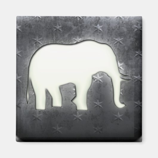 witgekalkte olifant magneet (Voorkant)
