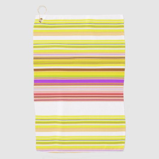 Witgele strepen golfhanddoek (Voorkant)