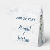 Witgeschilderd hout met trouwbloemen bedankdoosjes (Voorkant Zijde)