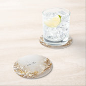 Witgoud bloemenpapier Onderzetter (Insitu)