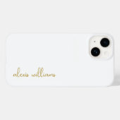 Witgoud minimalistisch script handtekening monogra Case-Mate iPhone case (Achterkant (horizontaal))