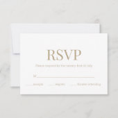 Witgoud Monogram Moderne Bruiloft RSVP (Voorkant)