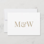 Witgoud Monogram Moderne Bruiloft RSVP (Achterkant)
