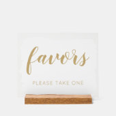 Witgoud neem alsjeblieft één huwelijksgunst acryl bord (Voorkant)