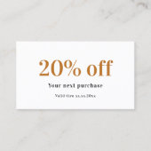 Witgoud zwart qr code logo business kortingskaartje (Voorkant)