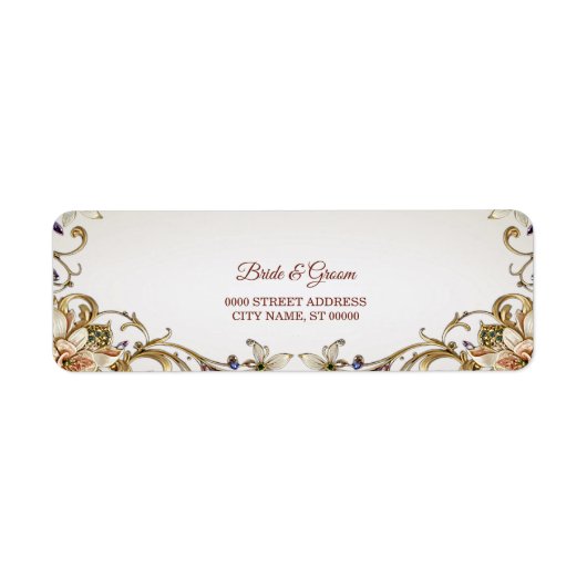 Witgouden Bloem Retouradres Label (Voorkant)