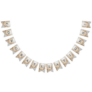 Witgouden bloemen Bunting vlag Vlaggetjes