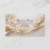 Witgouden bloemig Visitekaartje (Achterkant)