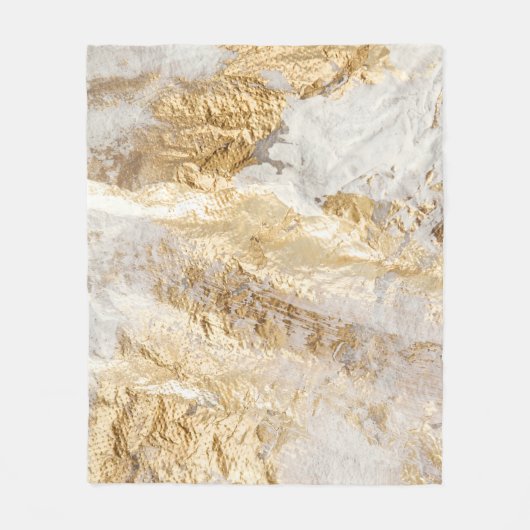 Witgouden borstel geschilderde textuur. fleece deken (Voorkant)