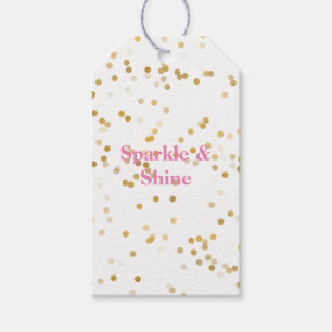 witgouden Confetti Cadeaulabel