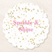 witgouden Confetti Kartonnen Onderzetters (Voorkant)