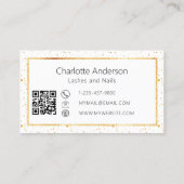 Witgouden elegante logo moderne QR-code Visitekaartje (Achterkant)