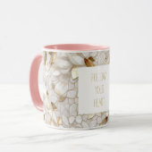 Witgouden lotusbloemen mok (Voorkant links)