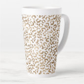 Witgouden luipaard print latte mok (Rechterhoek)