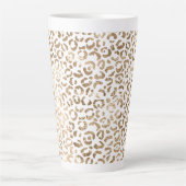 Witgouden luipaard print latte mok (Voorkant)