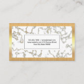 witgouden marmer | Gold Metallic Lijst Lux Visitekaartje (Achterkant)