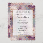 Witgouden Paarse bloemen Kaart (Voorkant / Achterkant)