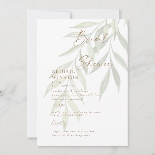 Witgouden Tekst Groen Modern Vrijgezellenfeest Kaart (Voorkant)