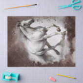 Witgrijs Paard Waterverf Decoupage Tissuepapier (Craft)