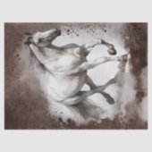 Witgrijs Paard Waterverf Decoupage Tissuepapier (Voorkant)