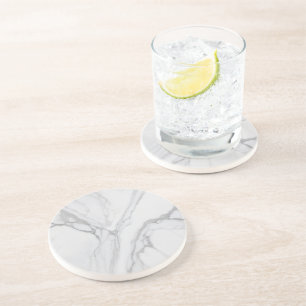 Witgrijze marmeren minimale elegante onderzetter
