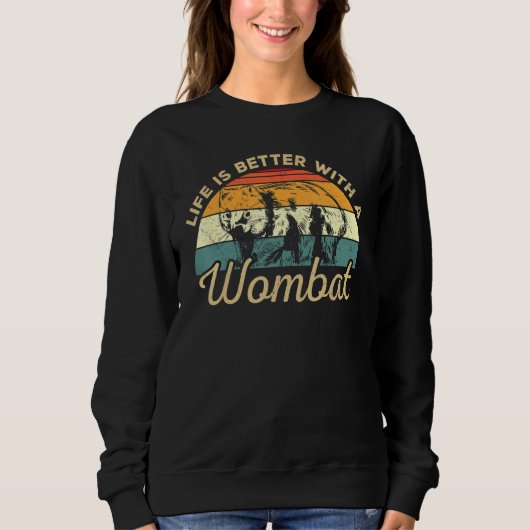 With A Wombat Retro Wombat Design Trui (Voorkant)