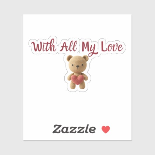 With All My Love Sticker | Cute Gift Packaging Lab (Feuille)