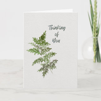With Deepest Sympathy – Green Fern Watercolor Card Kaart