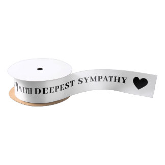 With Deepest Sympathy White Ribbon Lint