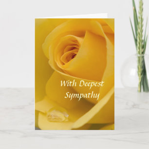 With Deepest Sympathy Yellow Rose with Rain Kaart