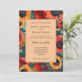 With Details Sunflower &Poppy Reverie Invitation (Debout devant)