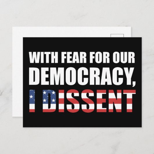 With Fear For Our Democracy Briefkaart (Voorkant / Achterkant)