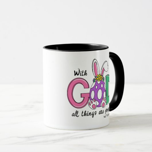 With God All Things Are Possible Easter Coffee Mug (Devant droit)