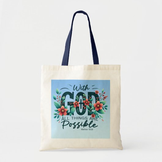 With God All Things Are Possible Tote Bag (Devant)