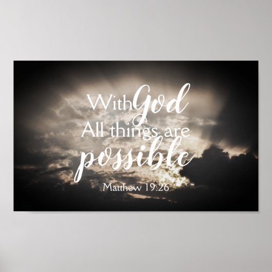 With God Are Possible Bible Verse Poster (Devant)