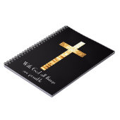 With God Gold Cross Spiral Journal Notebook (Côté gauche)