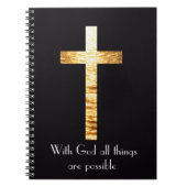 With God Gold Cross Spiral Journal Notebook (Devant)