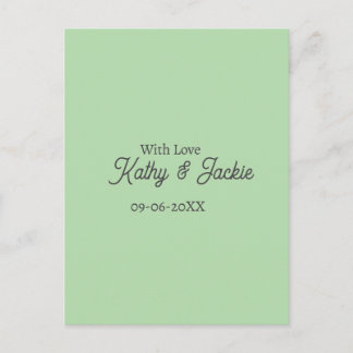 With love add couple name wedding simple minimal  briefkaart