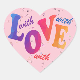 With love hart sticker